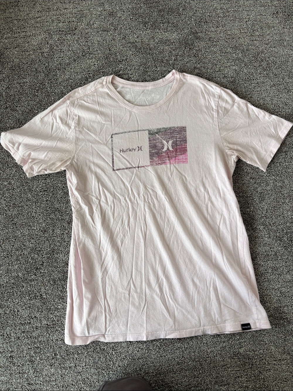 Hurley Men's Light Pink Logo Graphic Tee